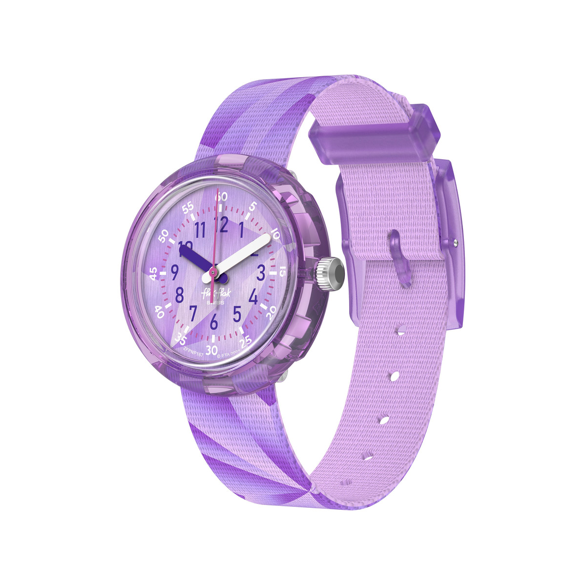 Montre FLIK FLAK let's get artsy enfant cadran violet bracelet pet recycle violet