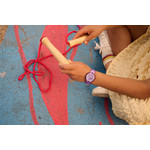 Montre FLIK FLAK let's get artsy enfant cadran violet bracelet pet recycle violet - vue porté 1