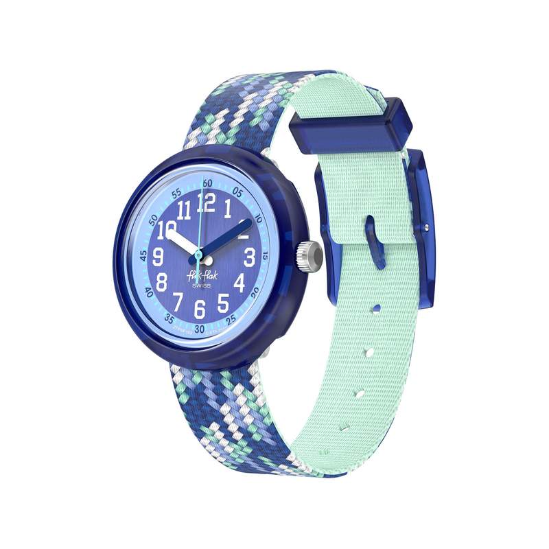 Montre FLIK FLAK let's get artsy enfant cadran bleu bracelet pet recycle bleu - vue 1