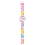 Montre FLIK FLAK let's get artsy enfant cadran blanc bracelet pet recycle rose - vue D1