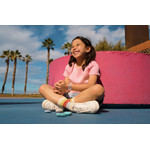 Montre FLIK FLAK let's get artsy enfant cadran blanc bracelet pet recycle rose - vue porté 1