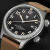 Montre LIP MANUFACTURE type 14 homme automatique, bracelet cuir beige - vue VD1
