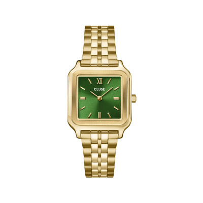 Montre CLUSE Gracieuse femme cadran vert bracelet acier doré - vue 1