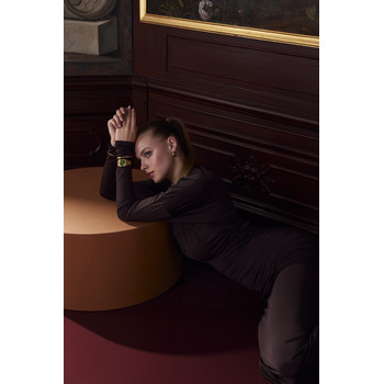 CLUSE Gracieuse dameshorloge met groene wijzerplaat en gouden roestvrijstalen horlogeband