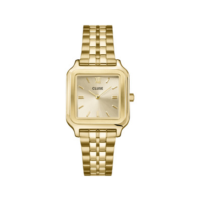 Montre CLUSE Gracieuse femme cadran jaune bracelet acier doré
