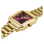 Montre CLUSE Gracieuse Petite femme cadran rouge bracelet acier doré - vue 2