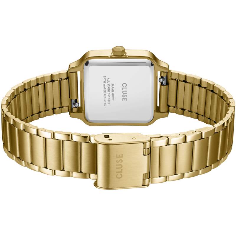 Montre CLUSE Gracieuse Petite femme cadran rouge bracelet acier doré - vue 3