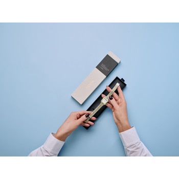 CLUSE Gracieuse Petite dameshorloge met witte wijzerplaat en tweekleurige roestvrijstalen armband