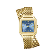 Montre CLUSE Gracieuse Petite femme cadran bleu bracelet acier doré