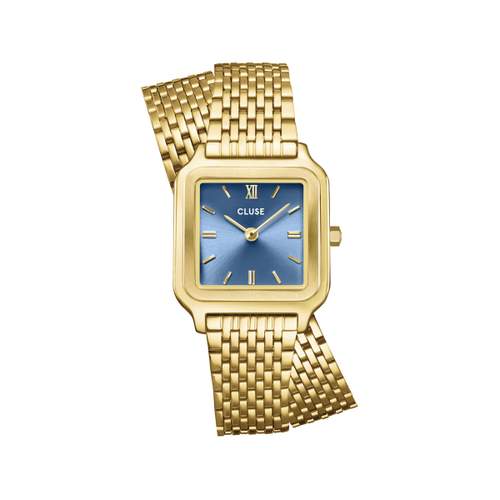 Montre CLUSE Gracieuse Petite femme cadran bleu bracelet acier doré