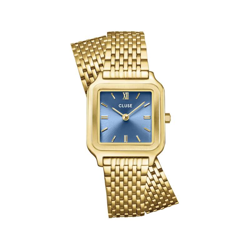 Montre CLUSE Gracieuse Petite femme cadran bleu bracelet acier doré - vue 1
