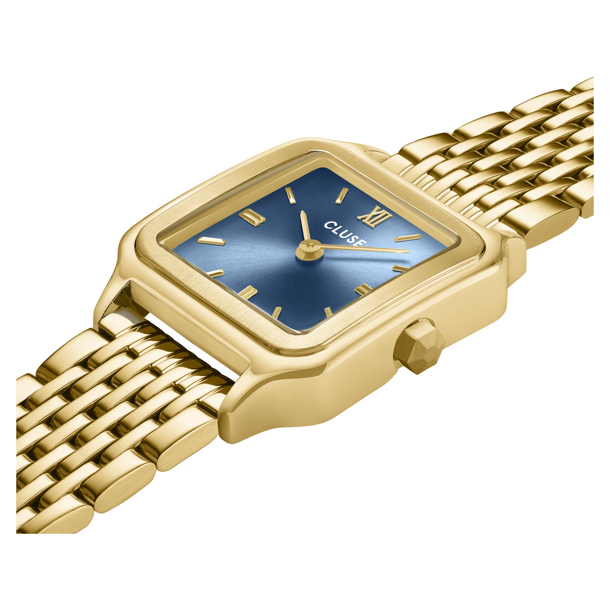 Montre CLUSE Gracieuse Petite femme cadran bleu bracelet acier doré - vue 2