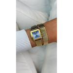 Montre CLUSE Gracieuse Petite femme cadran bleu bracelet acier doré - vue porté 1