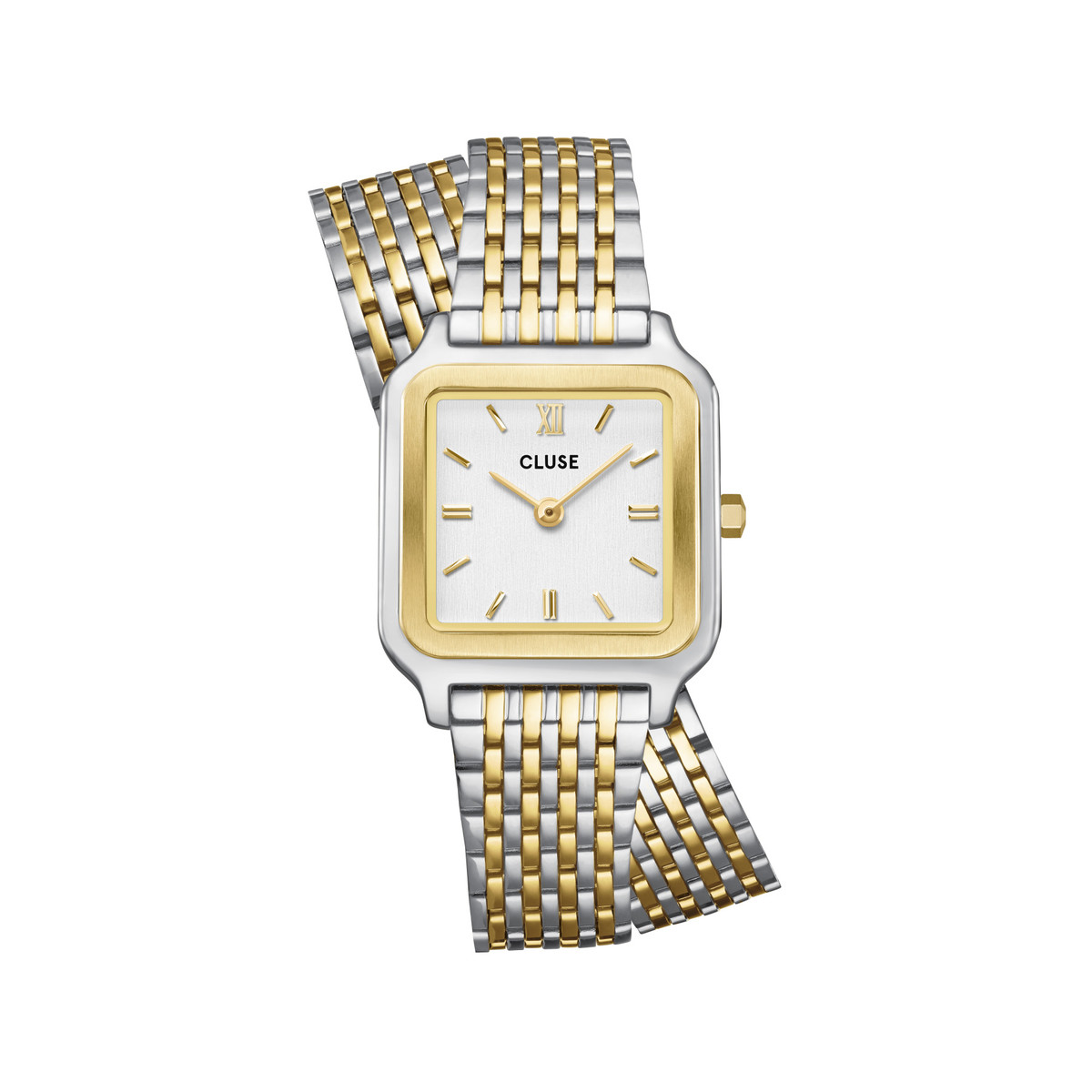 Montre CLUSE Gracieuse Petite femme cadran blanc bracelet acier bicolore