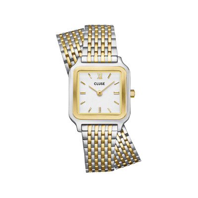 Montre CLUSE Gracieuse Petite femme cadran blanc bracelet acier bicolore - vue 1