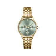 Montre CLUSE Minuit Multifunction femme cadran vert bracelet acier doré