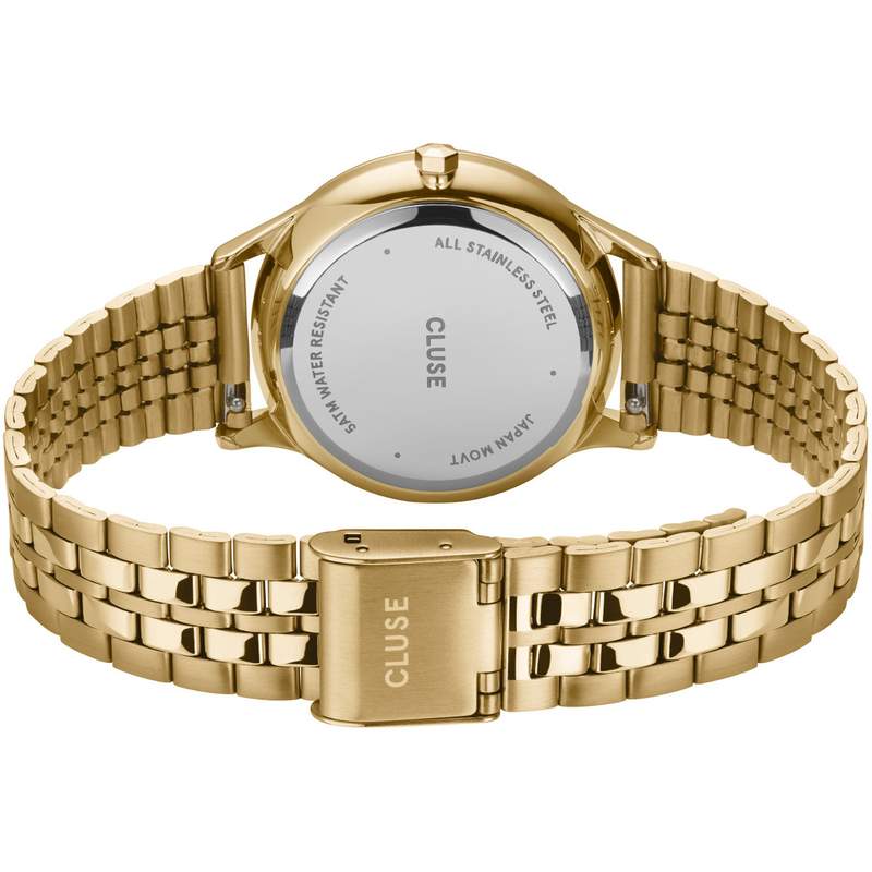 Montre CLUSE Minuit Multifunction femme cadran vert bracelet acier doré - vue 3