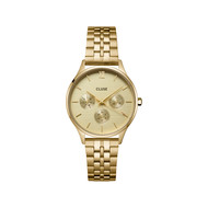 Montre CLUSE Minuit Multifunction femme cadran doré bracelet acier doré