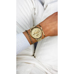 Montre CLUSE Minuit Multifunction femme cadran doré bracelet acier doré - vue porté 3