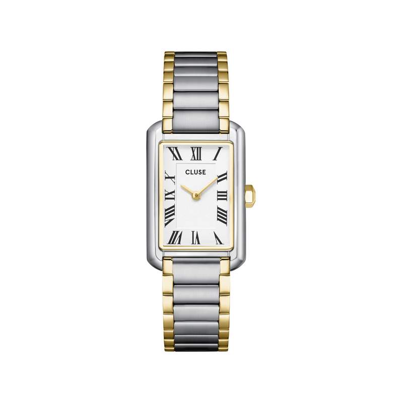Montre CLUSE Belisenna femme cadran blanc bracelet acier bicolore - vue 1