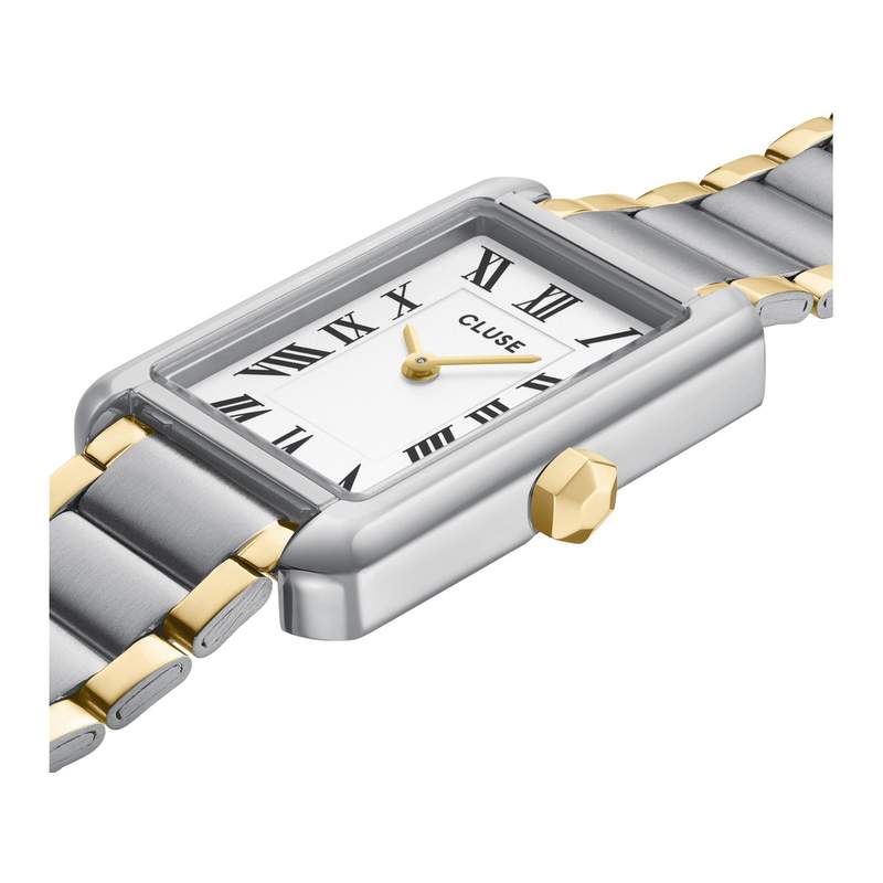 Montre CLUSE Belisenna femme cadran blanc bracelet acier bicolore - vue 2