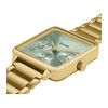 Montre CLUSE La Tétragone Multifunction femme cadran vert bracelet acier doré - vue V2