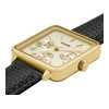 Montre CLUSE La Tétragone Multifunction femme cadran acier doré bracelet cuir noir - vue V2