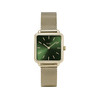 Montre CLUSE La Tétragone femme cadran vert bracelet acier doré - vue V1