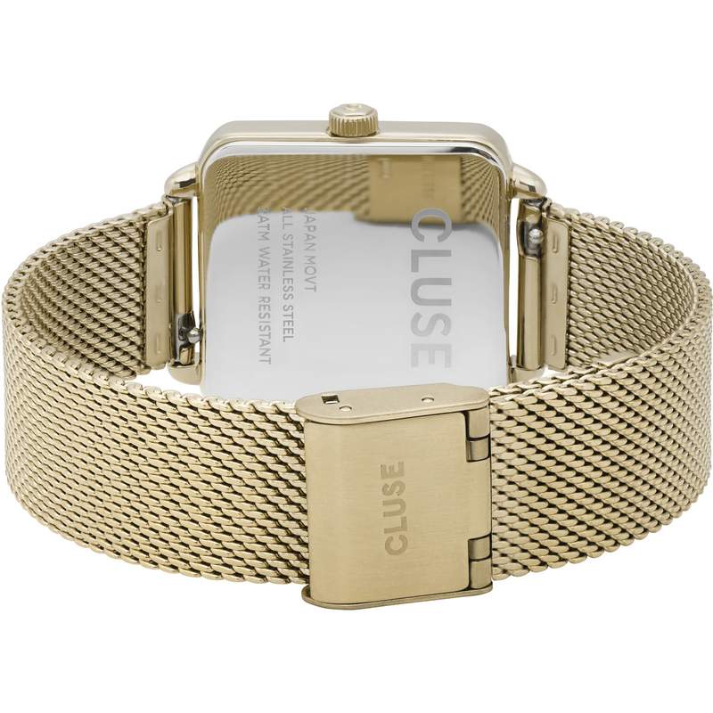 Montre CLUSE La Tétragone femme cadran vert bracelet acier doré - vue 3