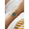 Montre CLUSE La Tétragone femme cadran vert bracelet acier doré - vue Vporté 2
