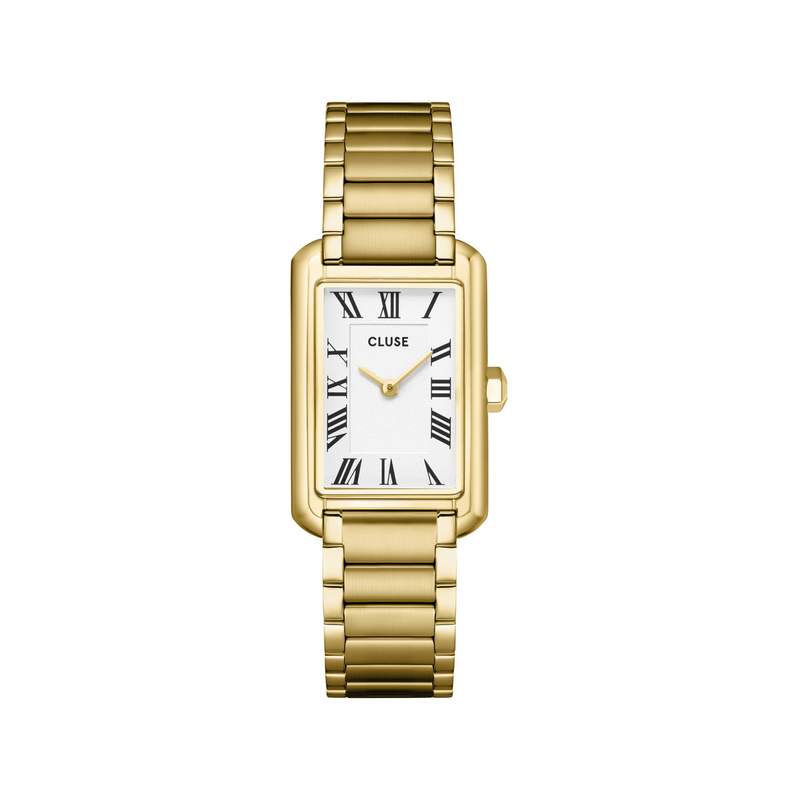 Montre CLUSE Belisenna femme cadran blanc bracelet acier doré - vue 1