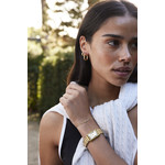 Montre CLUSE Belisenna femme cadran blanc bracelet acier doré - vue porté 2