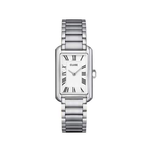 Montre CLUSE Belisenna femme cadran blanc bracelet acier gris