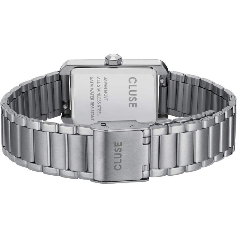 Montre CLUSE Belisenna femme cadran blanc bracelet acier gris - vue 3