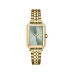 Montre CLUSE Fluette femme cadran vert bracelet acier doré - vue 1