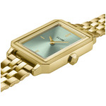 Montre CLUSE Fluette femme cadran vert bracelet acier doré - vue 2