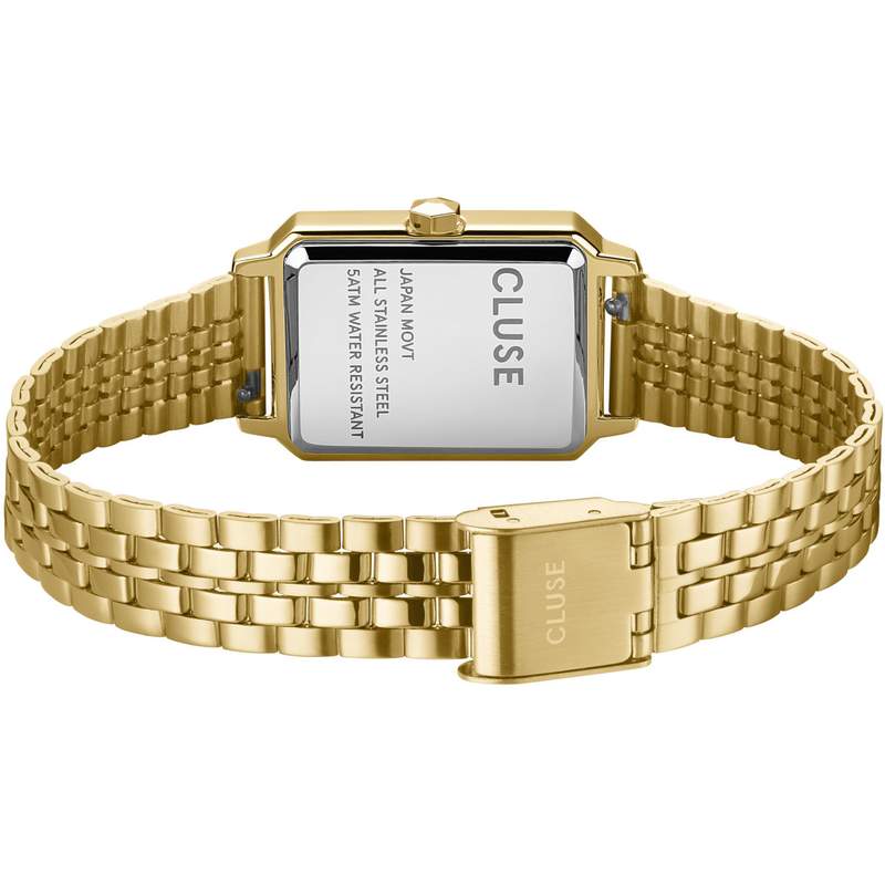Montre CLUSE Fluette femme cadran vert bracelet acier doré - vue 3
