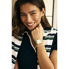 Montre CLUSE La Tétragone Multifunction femme cadran blanc bracelet acier doré - vue Vporté 2