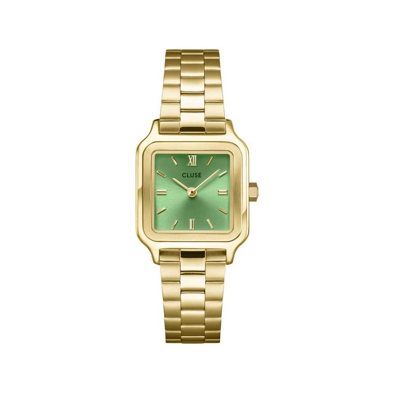 Montre CLUSE Gracieuse Petite femme cadran vert bracelet acier doré - vue 1