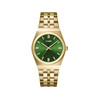 Montre CLUSE Retro 70's femme cadran vert bracelet acier doré - vue V1