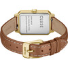Montre CLUSE Fluette femme cadran blanc bracelet cuir marron - vue V3