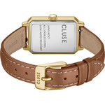 Montre CLUSE Fluette femme cadran blanc bracelet cuir marron - vue 3