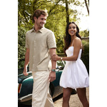 Montre CLUSE Fluette femme cadran blanc bracelet cuir marron - vue porté 2