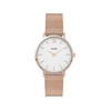 Montre CLUSE Minuit femme cadran blanc bracelet acier rose or - vue V1