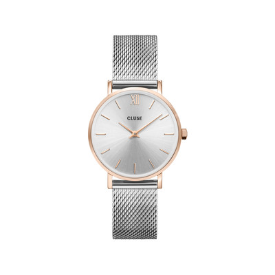 Montre CLUSE Minuit femme cadran gris bracelet acier - vue 1
