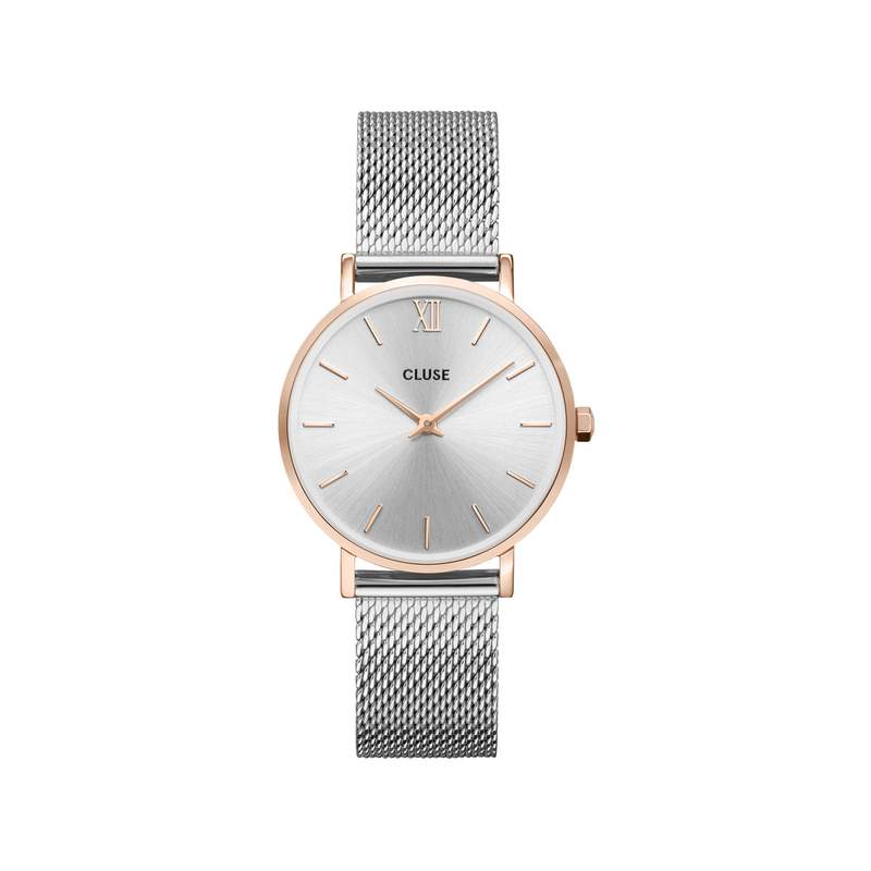 Montre CLUSE Minuit femme cadran gris bracelet acier - vue 1