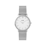 Montre CLUSE Minuit femme cadran blanc bracelet acier - vue 1
