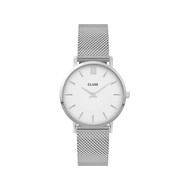 Montre CLUSE Minuit femme cadran blanc bracelet acier