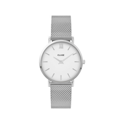 Montre CLUSE Minuit femme cadran blanc bracelet acier