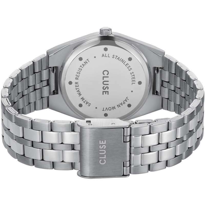 Montre CLUSE Retro 70's femme cadran vert bracelet acier - vue 3
